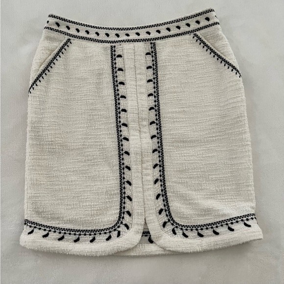 Anthropologie Dolan Left Coast Black and White Textured Mini Skirt, Size XS - Picture 6 of 12